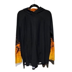 LuLaRoe 3XL Amber Lightweight Hoodie Black with Orange